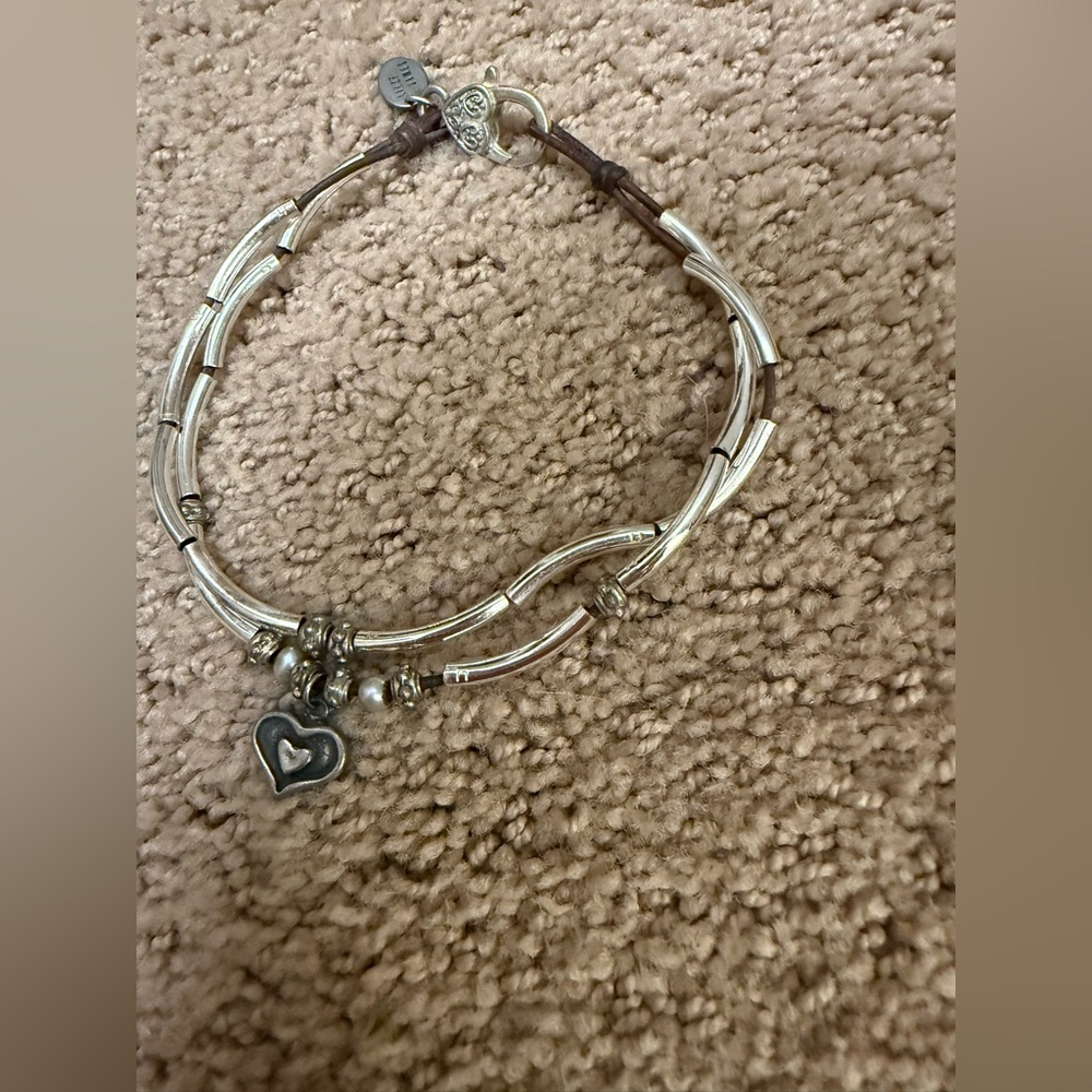 Lizzy James Silver Anklet with Heart Accent - Picture 3 of 6